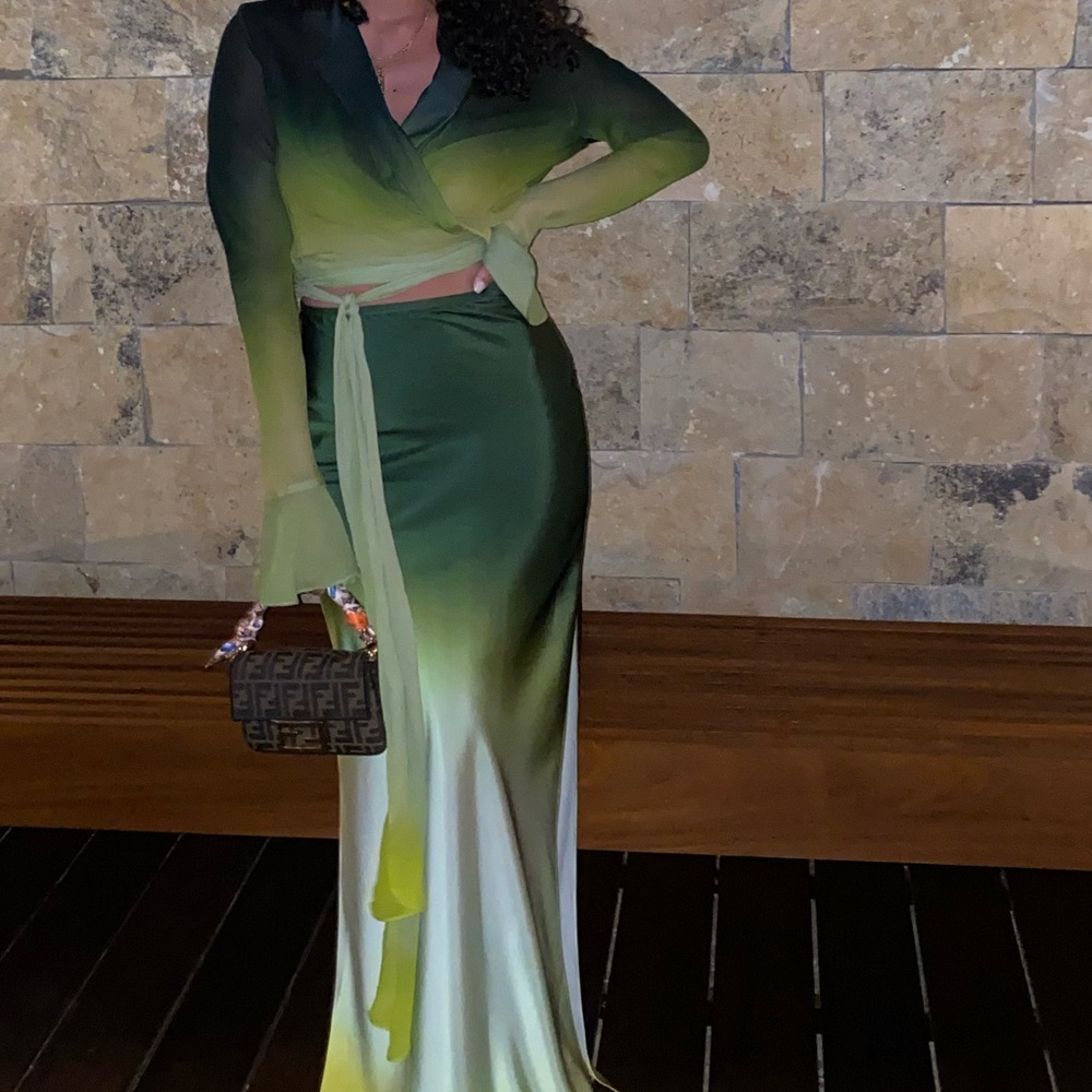 Rat and Boa top and skirt green set